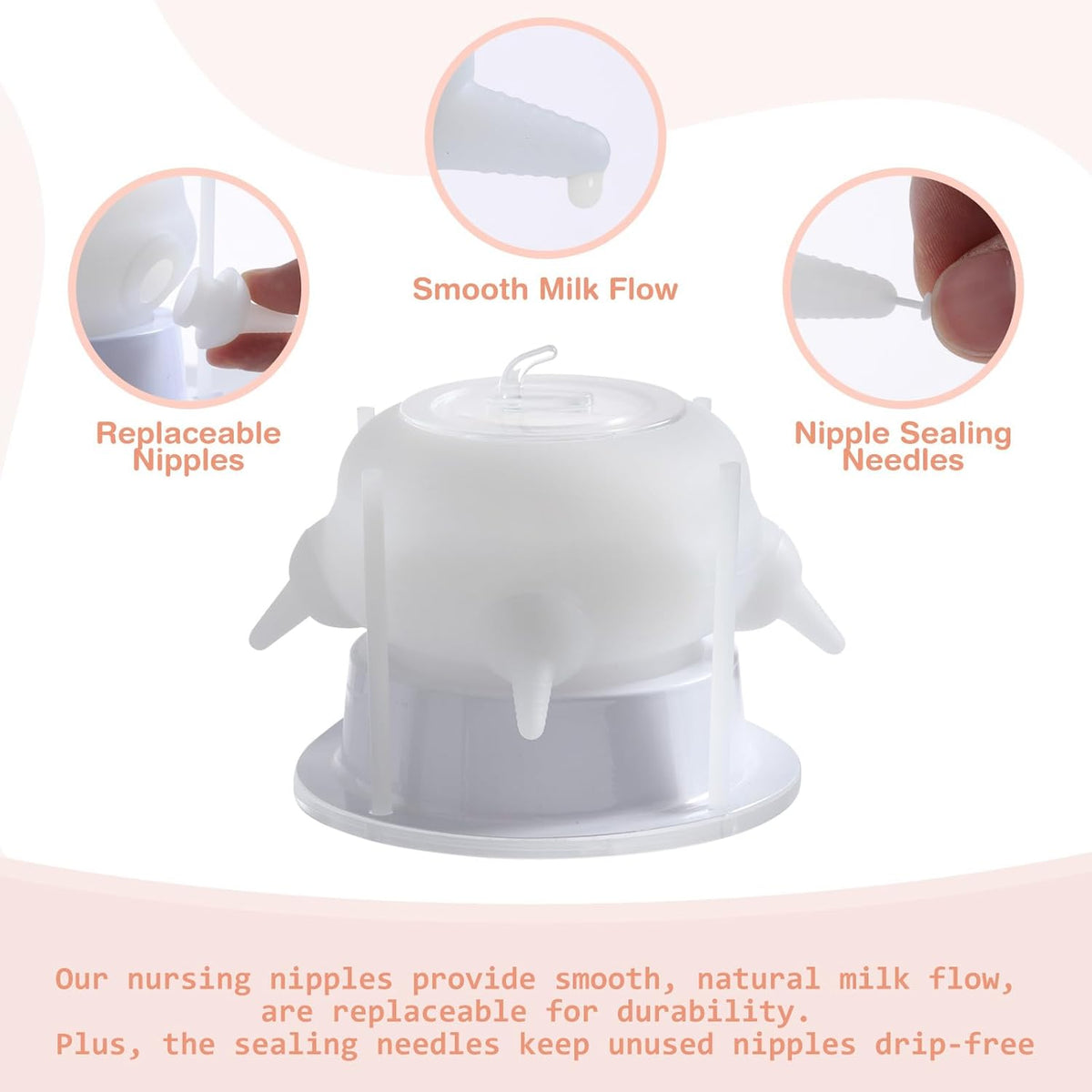 Nursing Nipple for Kittens, Nursing Nipple with 4 Adjustable Detachable Nipples – Perfect