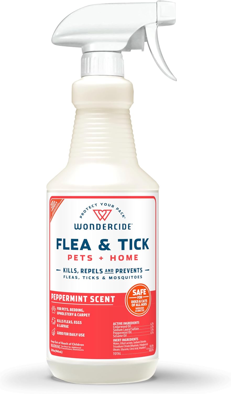 Wondercide - Flea, Tick & Mosquito Spray for Dogs, Cats, and Home - Flea and Tick Killer, Control
