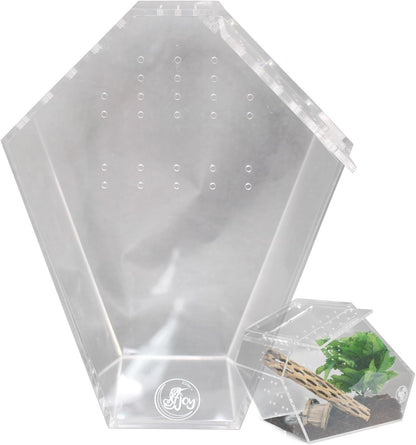 Coffin Shaped Jumping Spider Enclosure 9.5”x7.5”x5” Tarantula Enclosure Reptile Terrarium w/Sliding