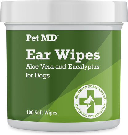 Pet MD - Dog Ear Cleaner Wipes - Otic Cleanser for Dogs to Stop Ear Itching, and Infections with