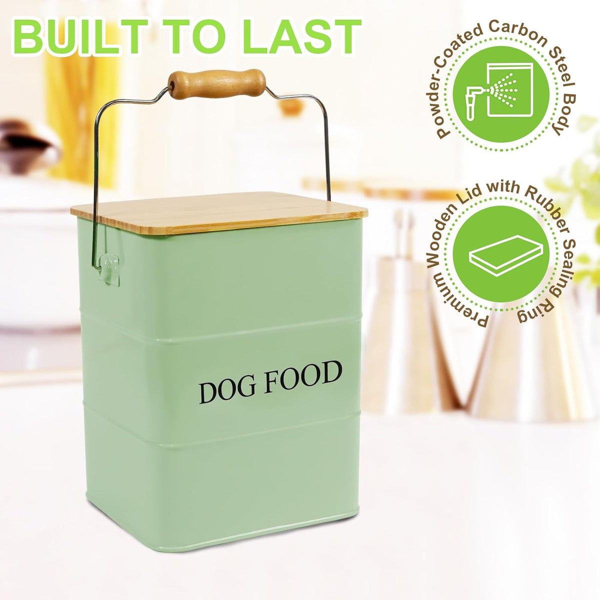 Dog Food storage container Dog Treats Jar,5~6 lb Metal food treats tin for Dog, pet snacks