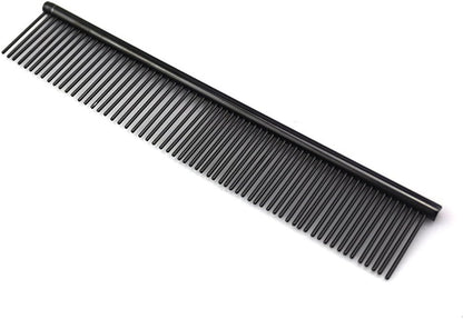 ZoCr Stainless Steel Pet Comb for Dogs Cats, Pet Grooming Comb with Different Spaced Rounded Teeth