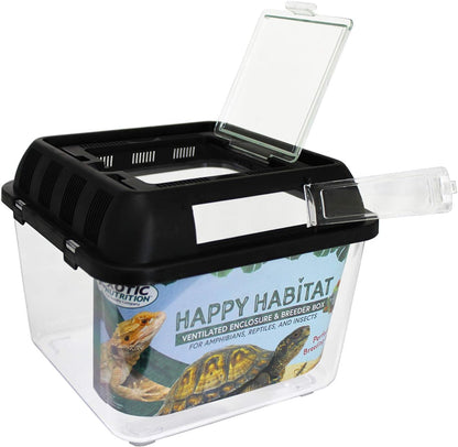 Happy Habitat (Standard) - Ventilated Enclosure & Breeder Box - for Live Feeder Insects, Reptiles