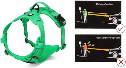 Truelove No Pull Dog Harness with Easy Control Handle and 2 Leash Attachments,Reflective Adjustable