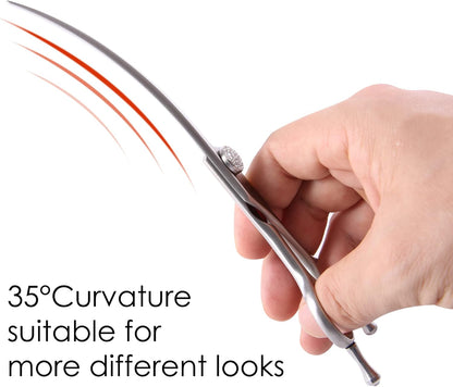 Fenice Peak Curved Dog Grooming Scissors with Jewelled Screw 440C Stainless Steel Pet Grooming