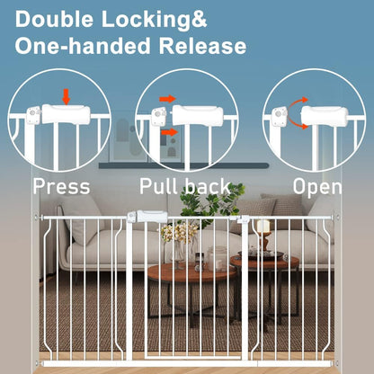 Extra Wide Baby Gate 4.72in Extensions Walk Through Baby Gate Pressure Mount Auto Close Child