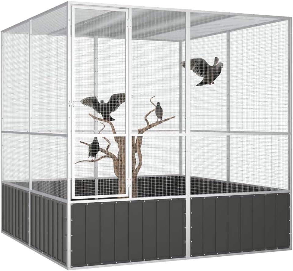 Steel Bird Cage, Large Flight King Bird Cage for Cockatiels African Grey Quaker Amazon Sun