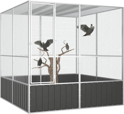 Steel Bird Cage, Large Flight King Bird Cage for Cockatiels African Grey Quaker Amazon Sun