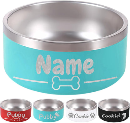 18OZ Personalized Dog Bowl Laser Engraved Custom Pet Name 18/32/42/64 oz No Slip Stainless Steel
