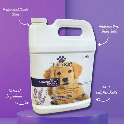 Lillian Ruff High Concentrate Professional Grooming Shampoo for Dogs with Hydrating Essential Oils