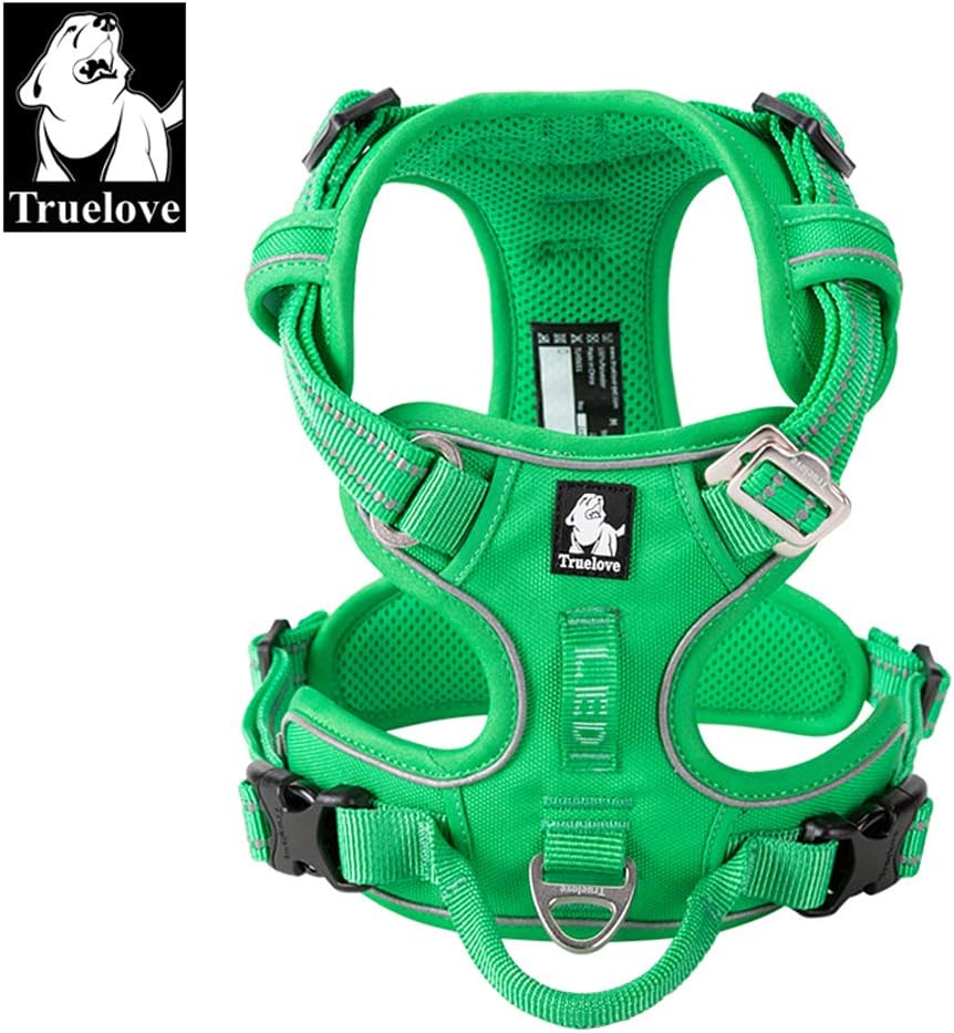 TRUE LOVE Dog Harness No Pull Nylon Reflective Pet Harness Adjustable Comfortable Control Step-in