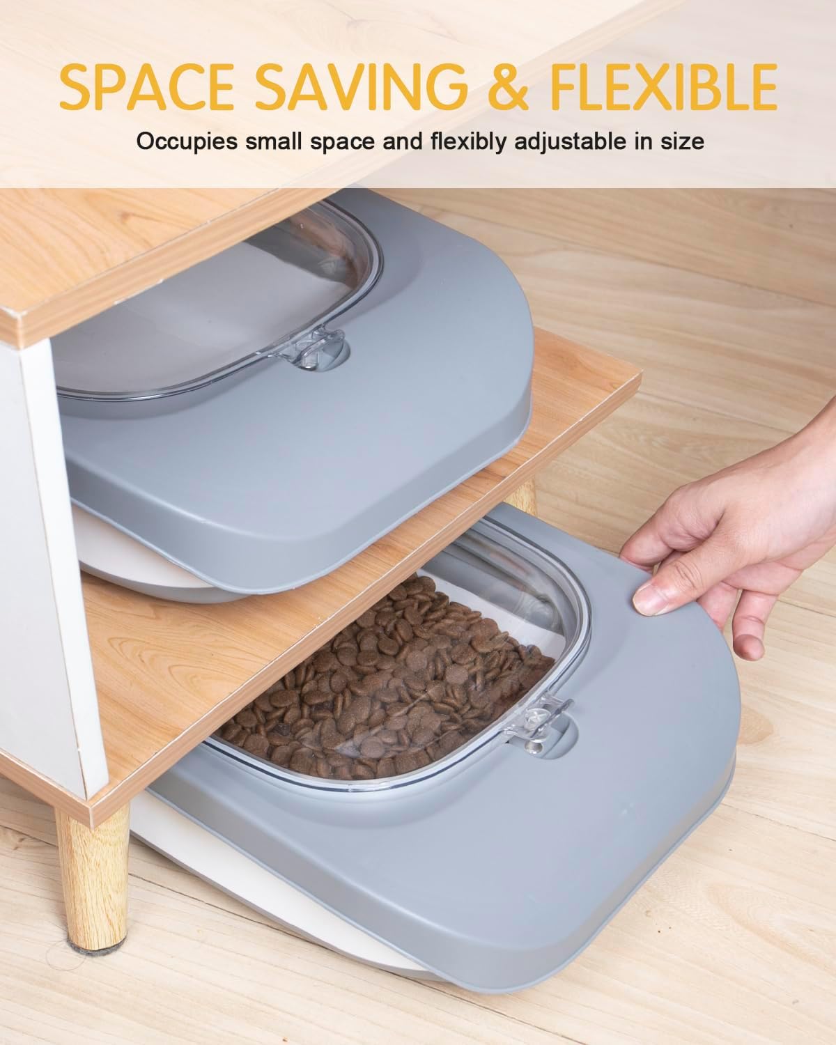 13 Lbs Dog Food Container, Collapsible Dog Food Storage Container with Airtight Lid, Cat Food