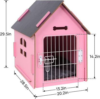 Dog House Indoor for Small Dogs or Cats, Cozy Wooden Design, Small Indoor Bed House, with Air Vents