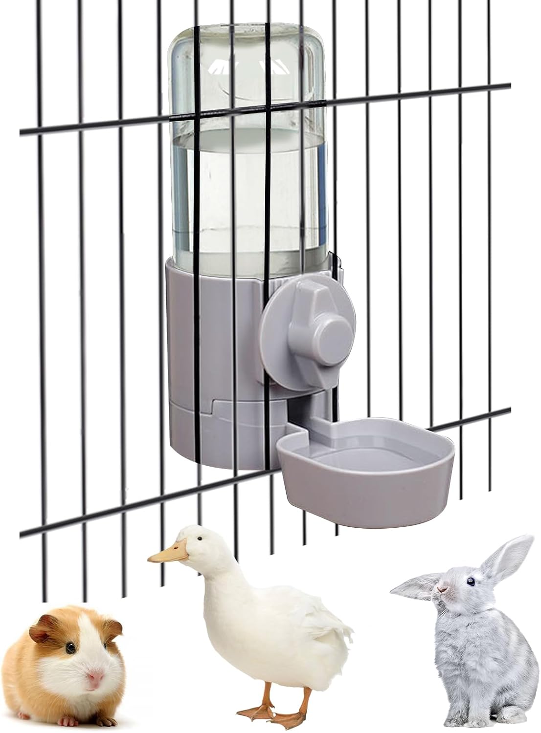 Rabbit Water Bottle 17 OZ Bunny Hanging Water Fountain Automatic Guinea Pig Water Dispenser No Leak