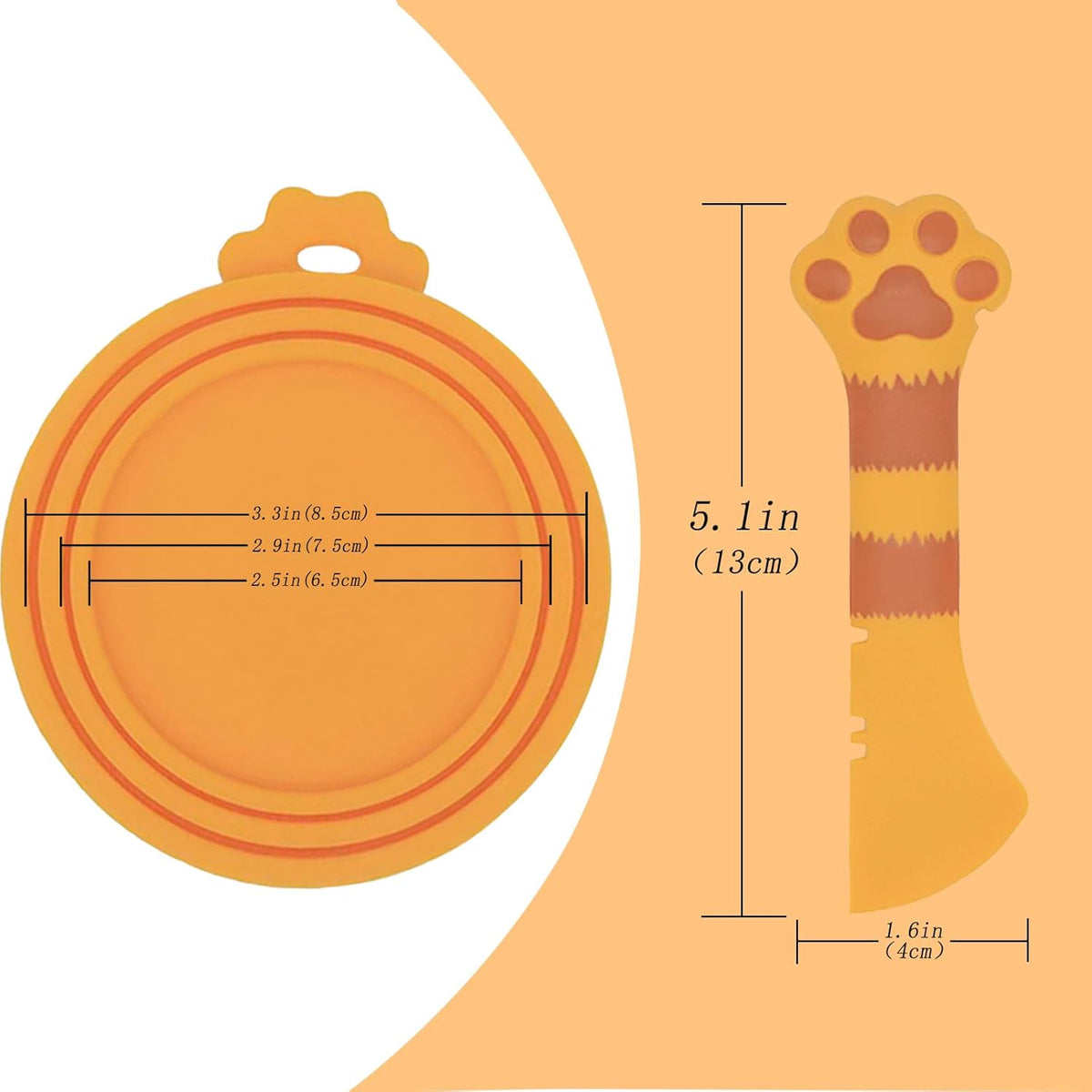Food Can Spoon & Lids, One Multi-Functional Opener Spatula, 4 PCS BPA Free Silicone Universal Can