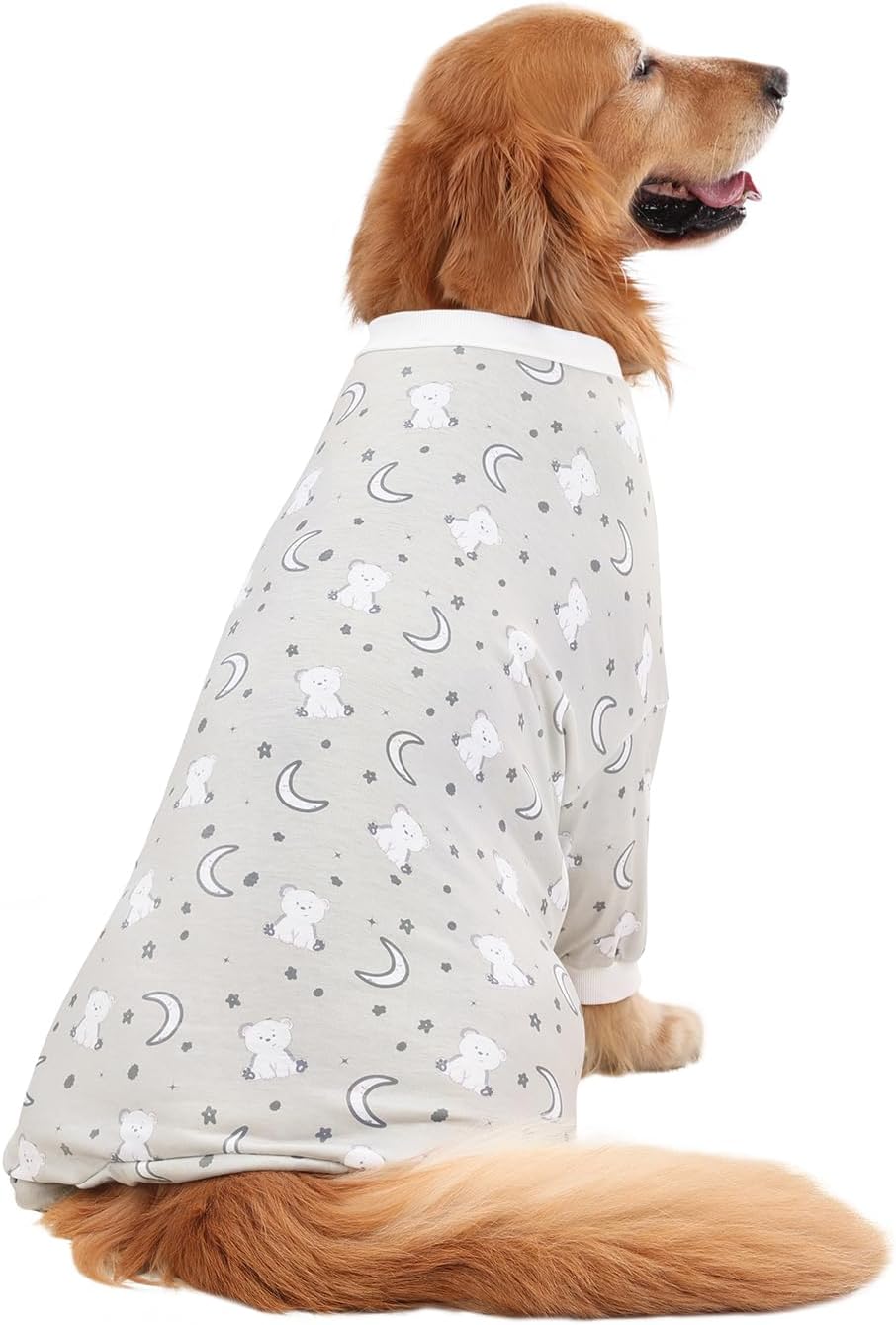 HDE Dog Pajamas One Piece Jammies Jumpsuit Pet Clothes Outfit Stretchy Lightweight Comfy Shirt Pjs