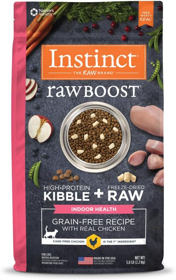 Instinct Raw Boost Indoor Health, Natural Dry Cat Food with Freeze Dried Pieces, Grain Free Recipe