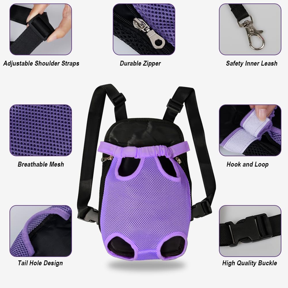 FEimaX Dog Carrier Backpack Pet Legs Out Front Cat Travel Bag, Adjustable Puppy Backpacks Carriers