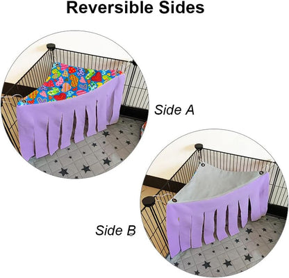 RIOUSSI Guinea Pig Hideout Hideaway Corner Fleece Toys Cage Accessories with Reversible Sides