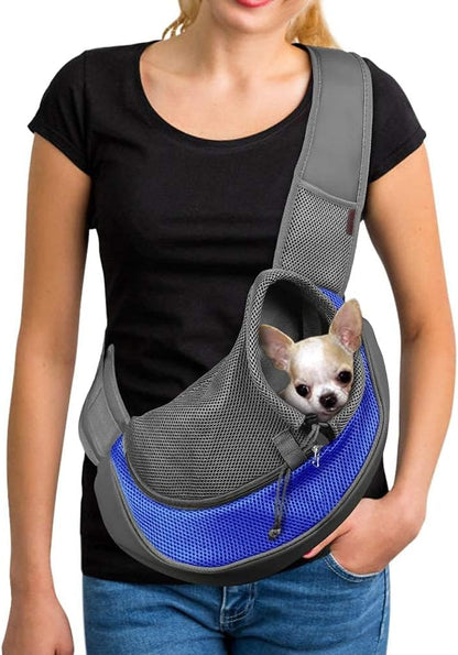 YUDODO Pet Sling Carrier for Small Dogs & Cats – Hands-Free Puppy Carrier with Safety Hook, Large
