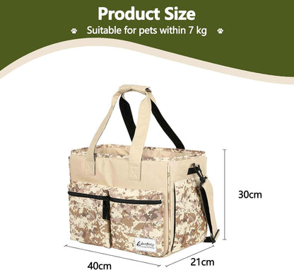 Cat Carrier Bag, Foldable Pet Bag Airline Approved, Pet Travel Carrier for Medium Cats Small Cats