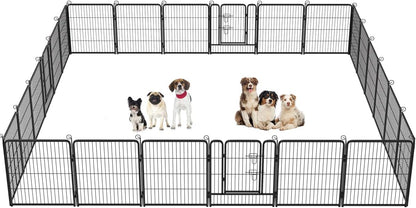 BestPet Dog Playpen Indoor 32 inch 24 Panels Metal Dog Pen Pet Dog Fence Outdoor Exercise Pen with
