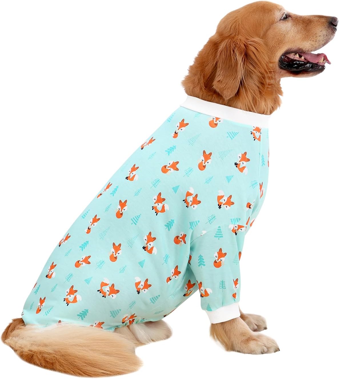 HDE Dog Pajamas One Piece Jammies Jumpsuit Pet Clothes Outfit Stretchy Lightweight Comfy Shirt Pjs