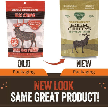 Gaines Family Farmstead Elk Chips for Dogs – 4 oz, Natural Single-Ingredient Dog Treats