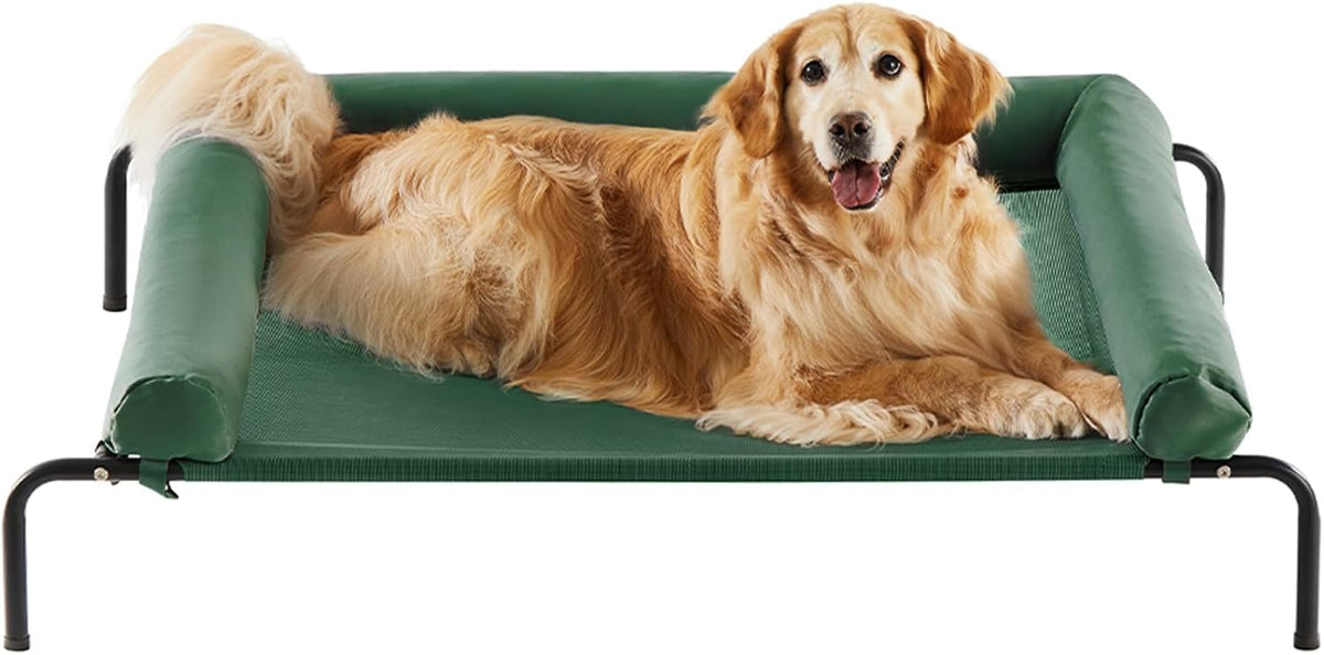 RRPETHOME Large Elevated Cooling Dog Bed, Raised Dog Cot Beds for Large Dogs, Elevated Outdoor Pet