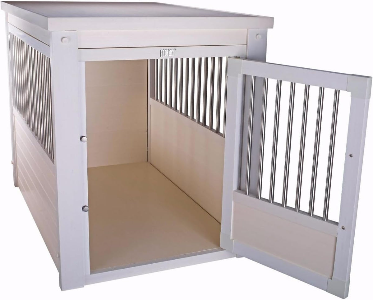 New Age Pet EHHC404XL ecoFLEX Pet Crate/End Table, Antique White, X-Large