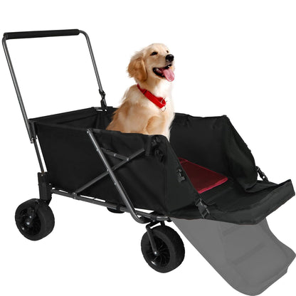 REDCAMP Folding Dog Wagon Cart with Extendable Rear End Heavy Duty, 220L Large Collapsible Utility
