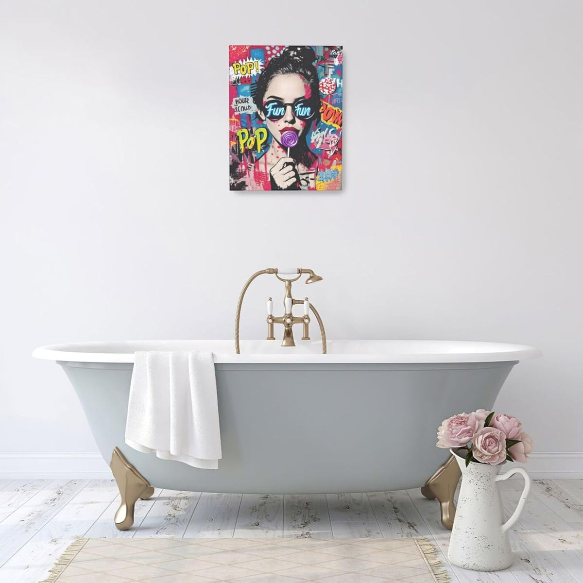 Fashion Women Wall Art Glam Modern Artwork for Girls Banksy Street Graffiti Pop Art Canvas Pictures