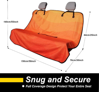 Back Seat Cover for Car Trucks Van SUV,Waterproof Rear Bench Towel Seat Covers for Dogs and