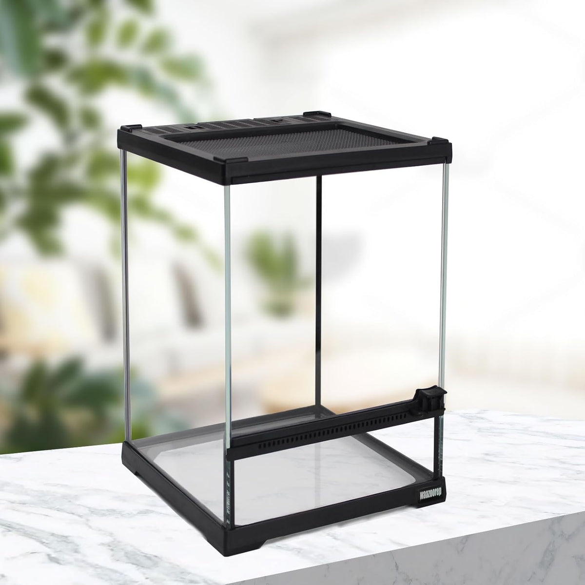 Mini Reptile Glass Terrarium Tank 8"*8"*10" Full View with Front Opening Door,Amphibians Enclosure
