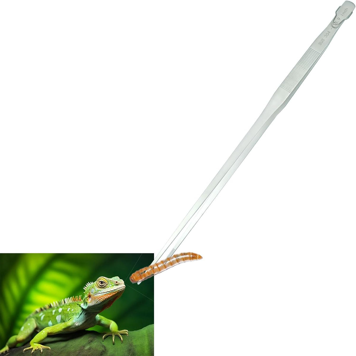 18.9 inch Aquarium Tweezers with Hanger, 2025 New Extra Long Feeding Tongs, Stainless Steel Large