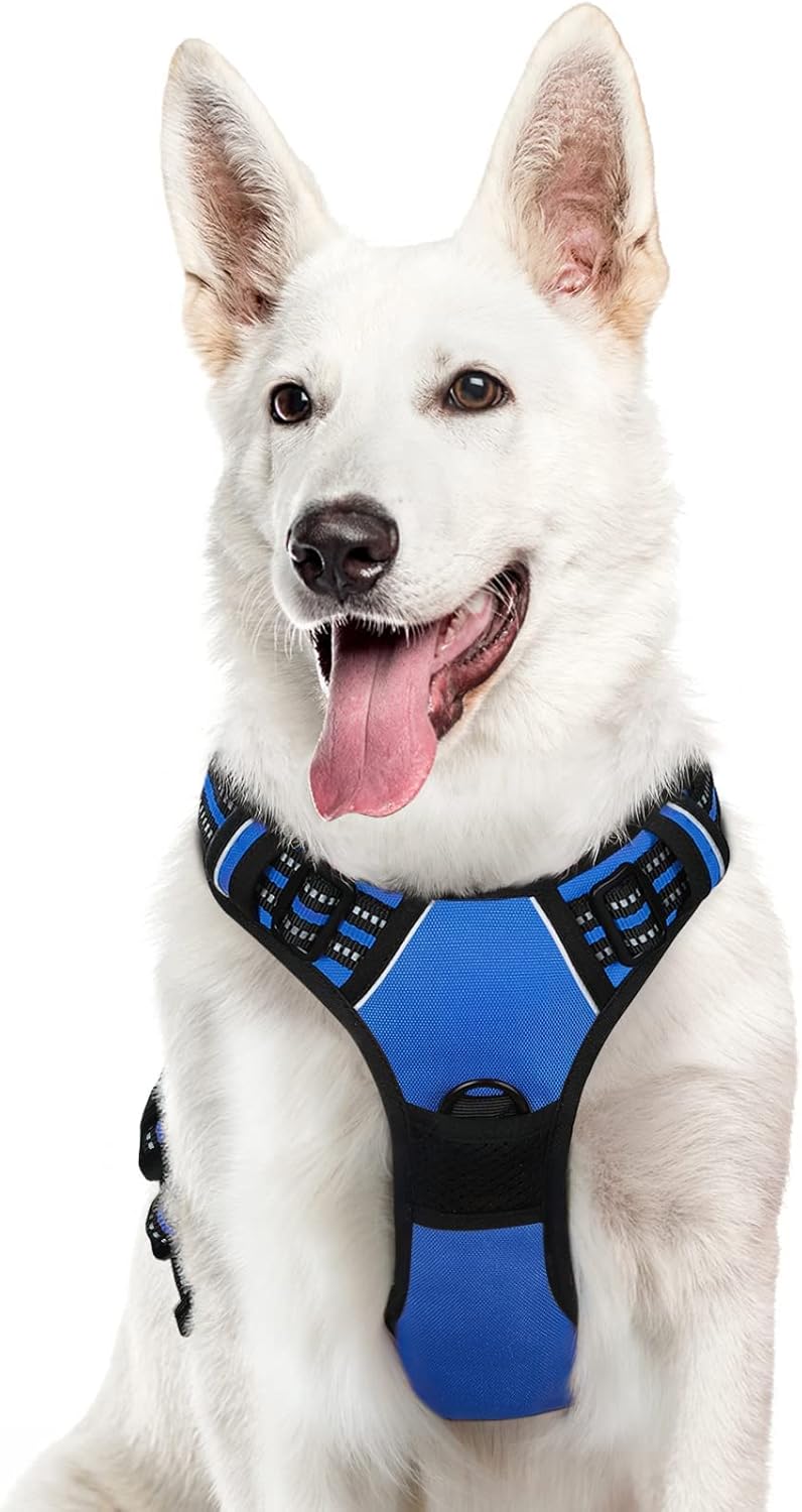 Eagloo Dog Harness for Large Dogs, No Pull Service Vest with Reflective Strips and Control Handle