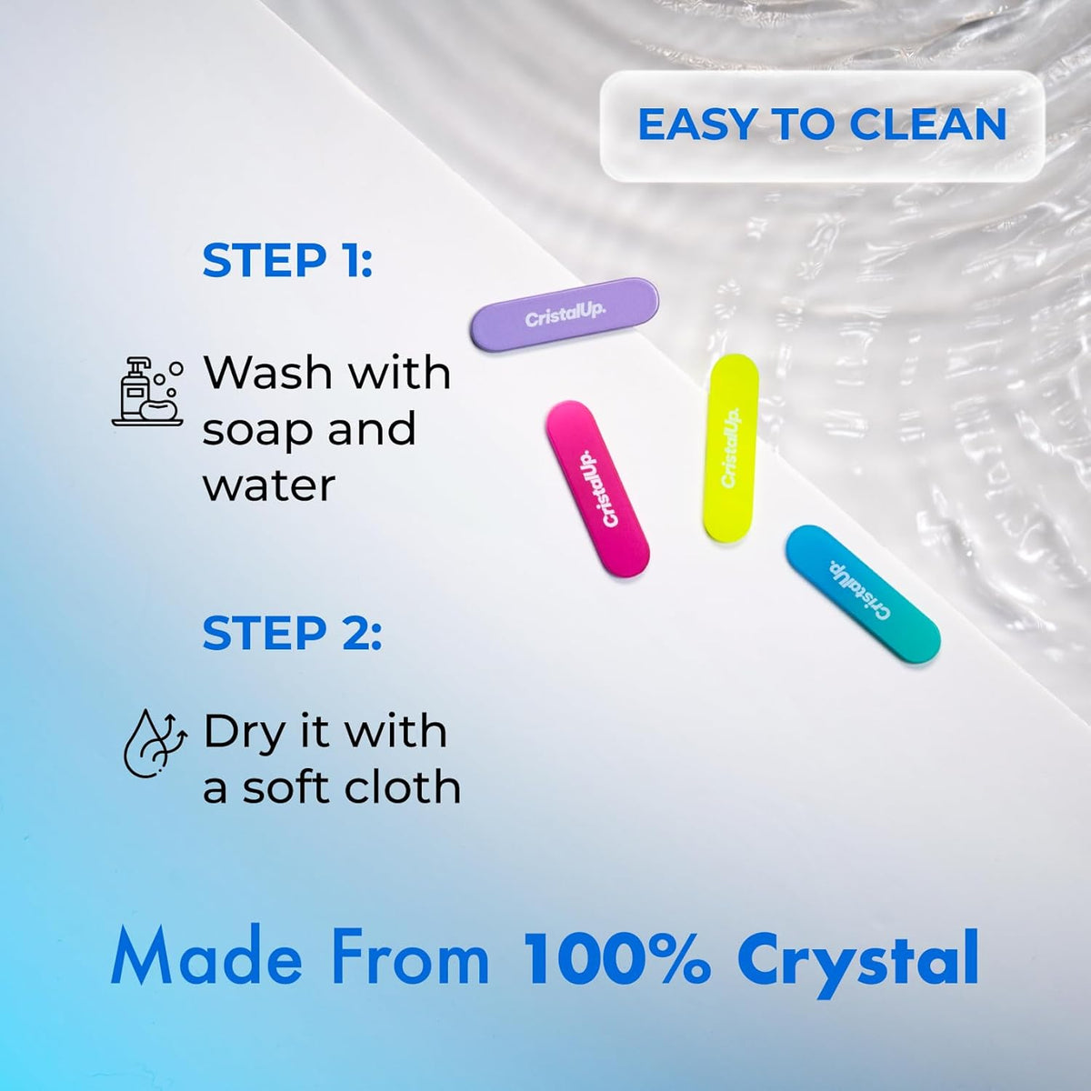 Crystal Nail File 1.6 in, Mini Glass File Ideal for Wallet, Durable, Gentle on Nails, Perfect for