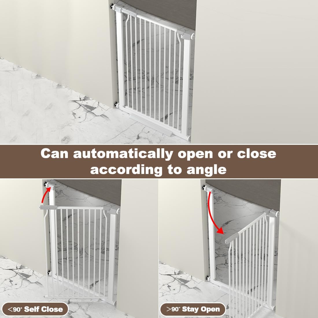 41" Extra Tall and Wide Baby Gate, 63-65.7'' Wide Pet Cat Gate for Doorway, Extra Wide Pressure