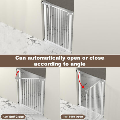 41" Extra Tall Cat Gate for Doorway, 29.6-32.5''W Metal Pet Baby Safe Gate, Extra Wide Pressure