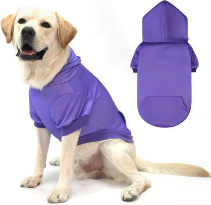 KOOLTAIL Basic Dog Hoodie - Soft & Warm Dog Hoodie Sweater with Leash Hole and Pocket, Dog Winter