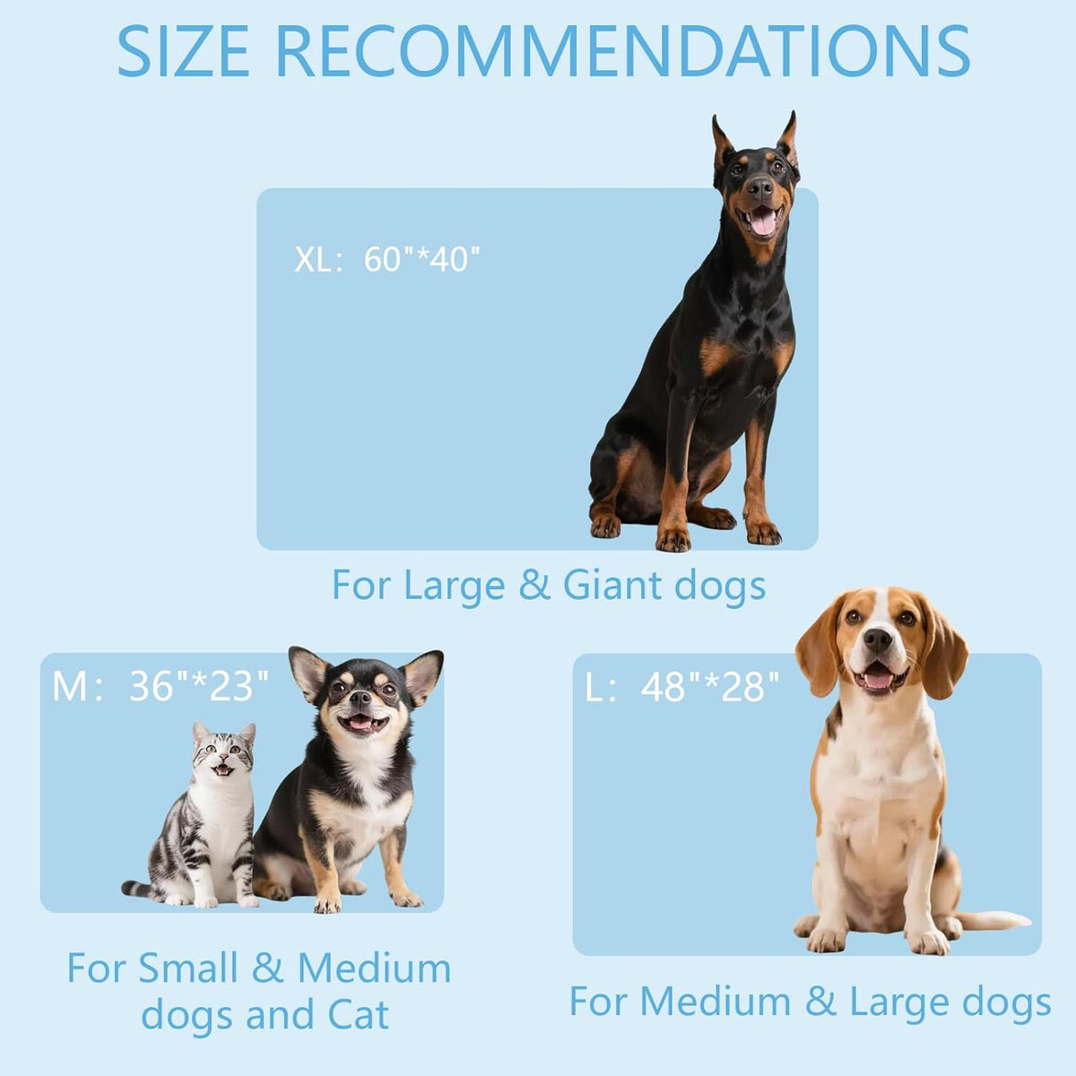 BECEMURU Dog Cooling Mat - 48" x 28" Thickening Cooling Pad Blanket for Crate, Kennel, Bed, Sofa