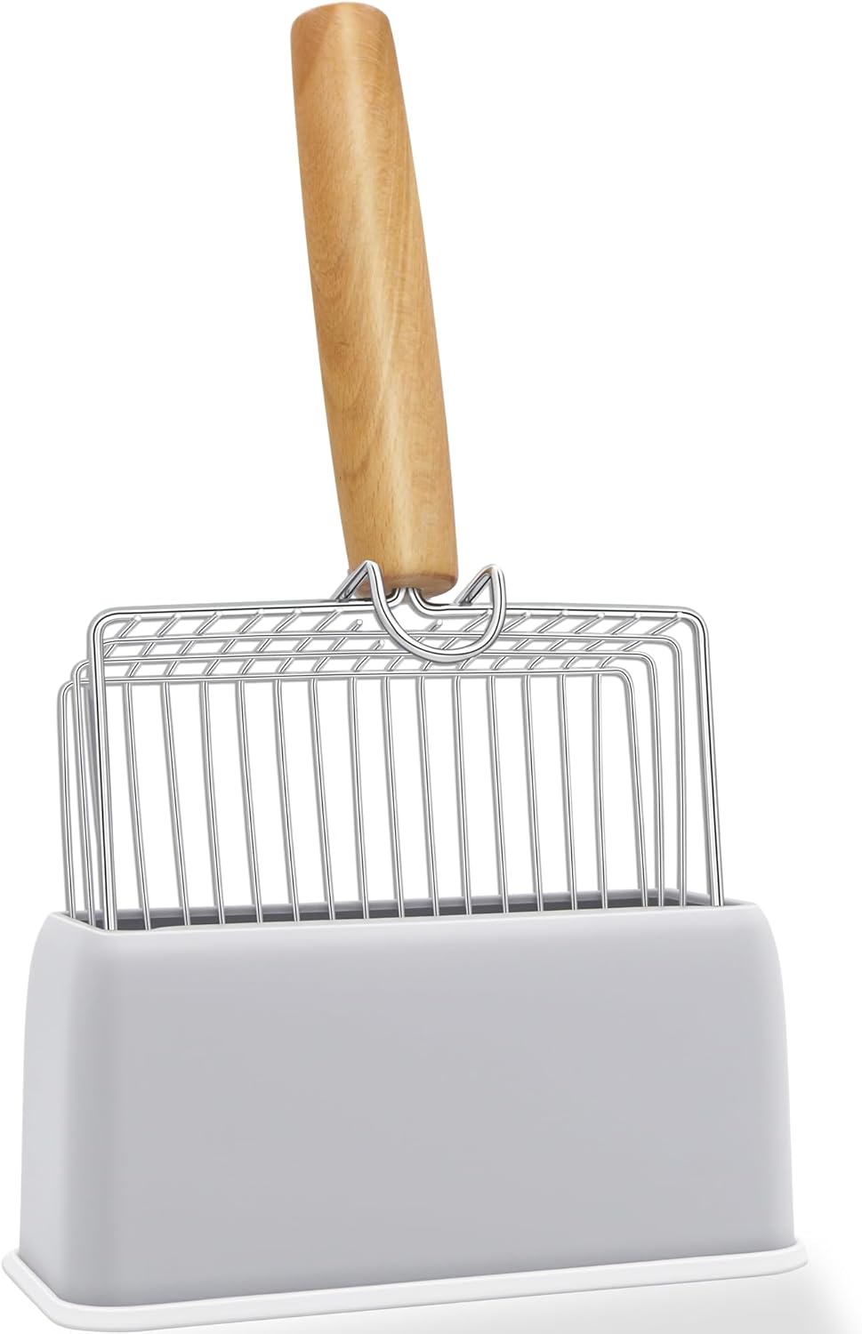UFECODO Fast Sifting Cat Litter Scoop with Holder Stand, Stainless Steel Poop Scooper with