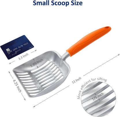 WePet Cat Litter Scoop, Aluminum Alloy Sifter, Kitty Metal Scooper, Deep Shovel, Long Handle, Poop