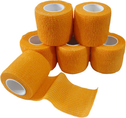 6 Pack 2" x 5 Yards Self Adhesive Bandage Wrap Breathable Cohesive Vet Wrap for Pets, Elastic