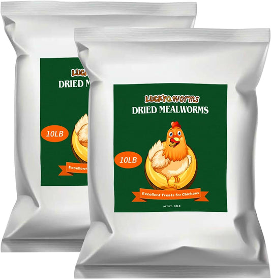 20lbs Mealworms, High-Protein Dried Mealworms for Birds, Chickens, Turtles, Fish, Hamsters and