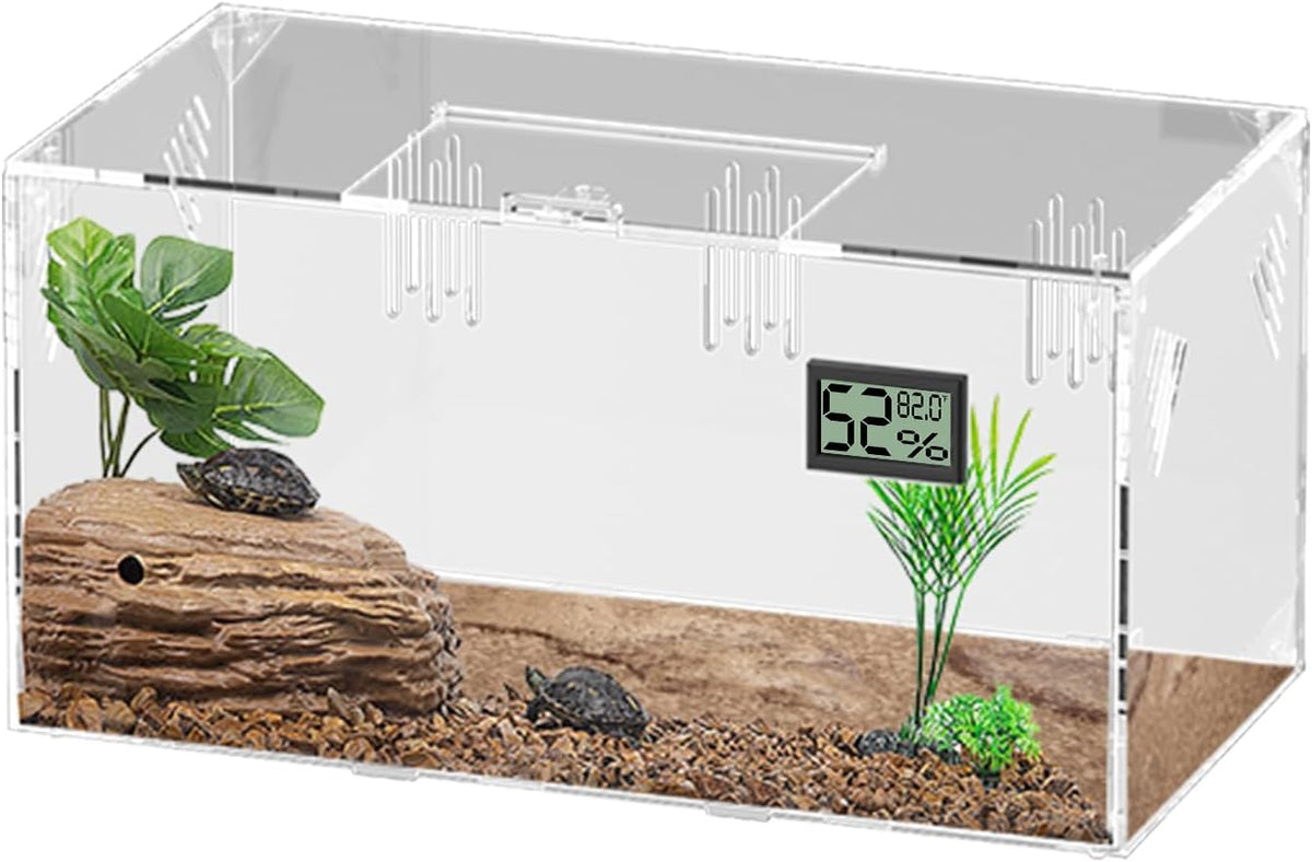 Acrylic Tarantula Enclosure, Reptile Terrarium Breeding Tank w/Temperature Hygrometer,Habitat