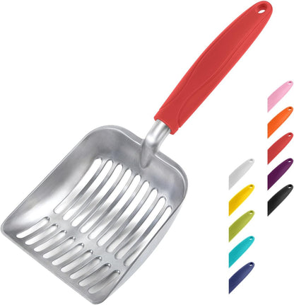 WePet Cat Litter Scoop, Aluminum Alloy Sifter, Kitty Metal Scooper, Deep Shovel, Long Handle, Poop