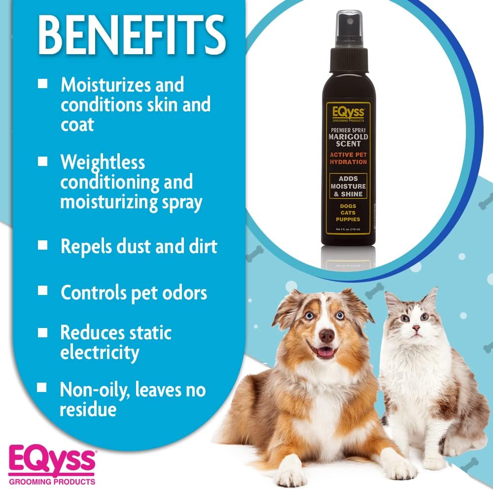 EQyss Premier Pet Spray Marigold Scent - Moisturizes & Conditions for Healthy Skin/Coat