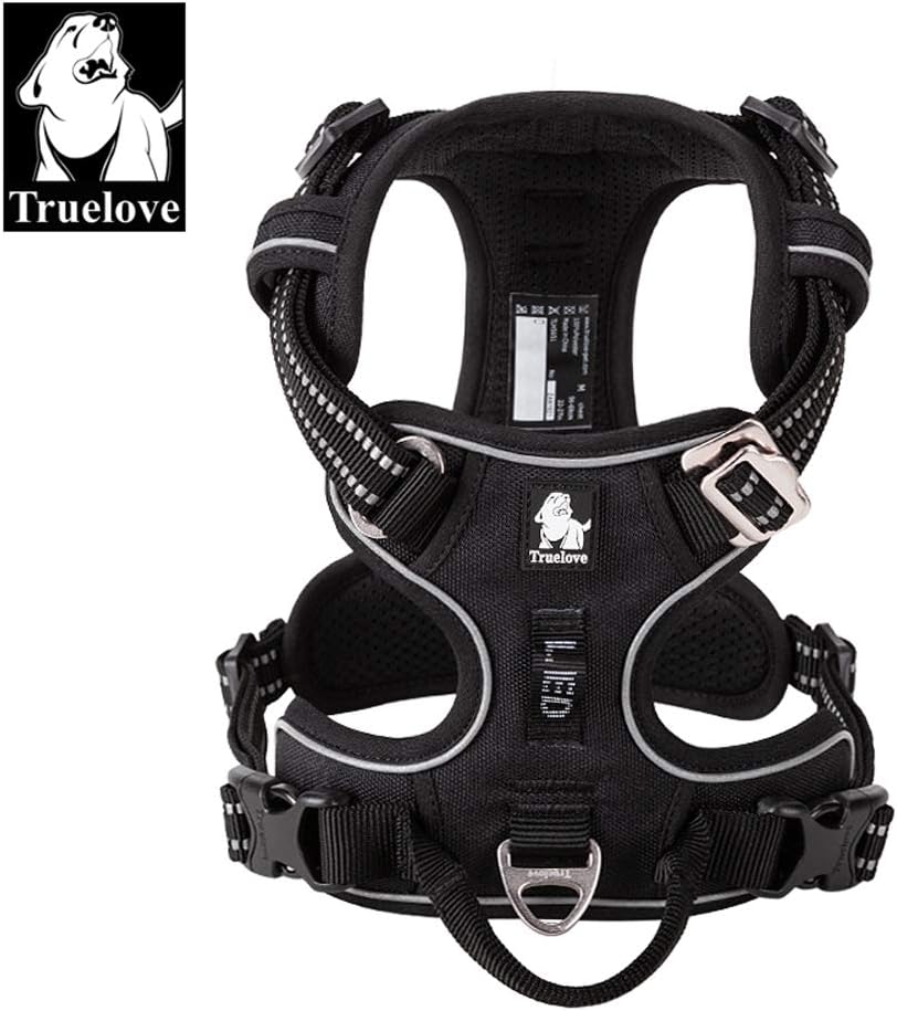 TRUE LOVE Dog Harness No Pull Nylon Reflective Pet Harness Adjustable Comfortable Control Step-in