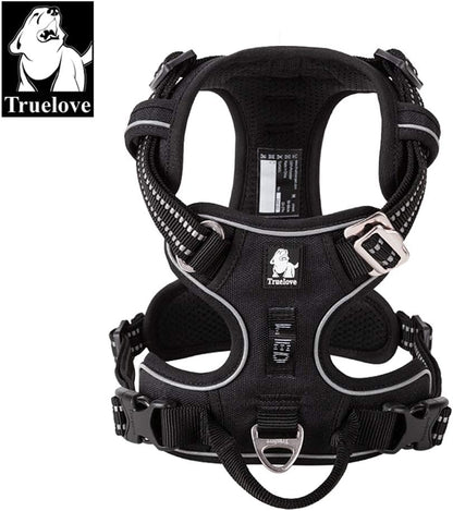 TRUE LOVE Dog Harness No Pull Nylon Reflective Pet Harness Adjustable Comfortable Control Step-in